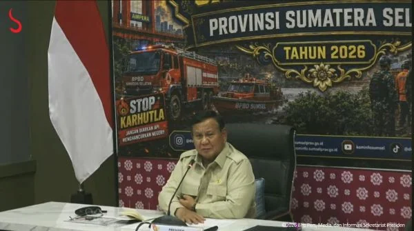 Atasi Karhutla Sumsel, Presiden Prabowo Tekankan Tindakan Cepat dan Tambahan Bantuan (Foto : SS YT Seskab)