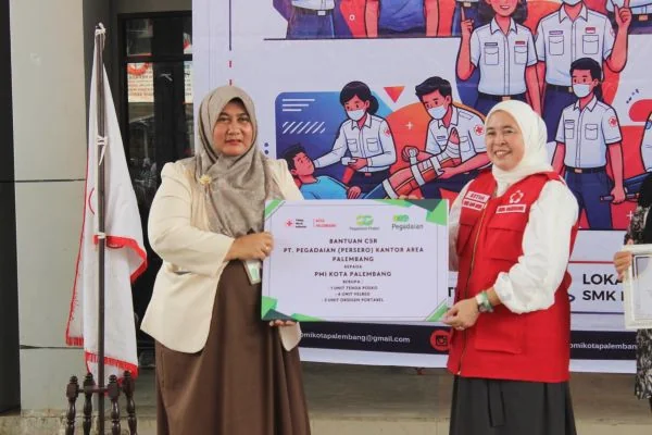 Pegadaian Area Palembang Salurkan Bantuan CSR Tenda hingga Oksigen ke PMI Kota Palembang (Foto : Dok Pegadaian Palembang)