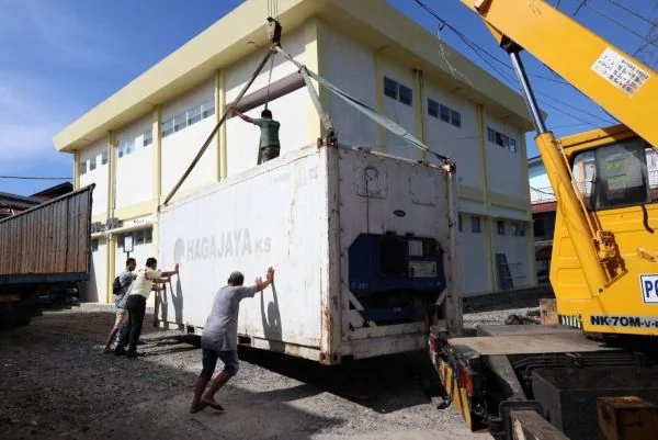 Peti pendingin (cool storage) bantuan Polda Riau untuk penanganan jenazah korban bencana di Kabupaten Agam (Dok : Ist)