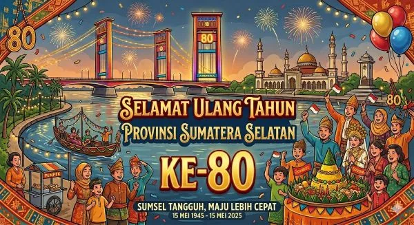 HUT Sumsel ke-80, Begini Sejarah Panjang Provinsi Sumatera Selatan (Foto : GeminiAI)