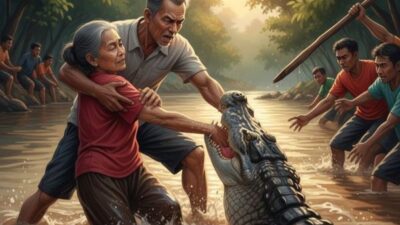 Buaya Terkam Nenek 65 Tahun di Inhil, Korban Alami Patah Tulang