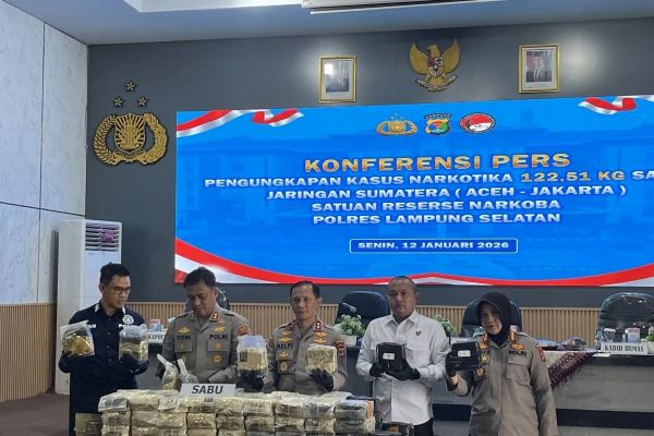 122 Kilogram Sabu Diselundupkan via Bakauheni, Tiga Warga Aceh Ditangkap