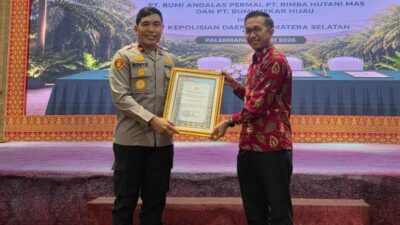 Perkuat Sinergi Pencegahan Karhutla, Polda Sumsel Beri Penghargaan Khusus untuk Mitra APP Group