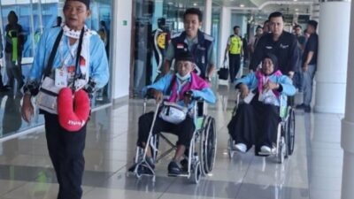 Bandara Internasional SMB II Berangkatkan 441 Calon Jemaah Haji Antara Bangka Belitung