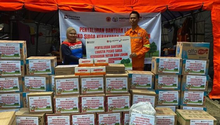 Perkuat Penanganan Kebakaran Lahan, Kilang Plaju Pasok Logistik untuk Satgas Karhutla BPBD Sumsel